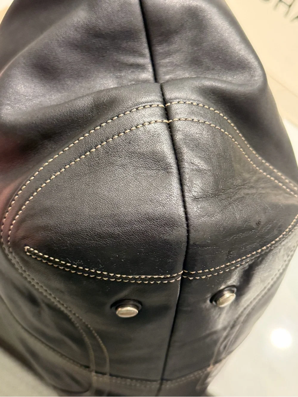 Coach SoHo Black Leather XL Shoulder Bag VINTAGE
